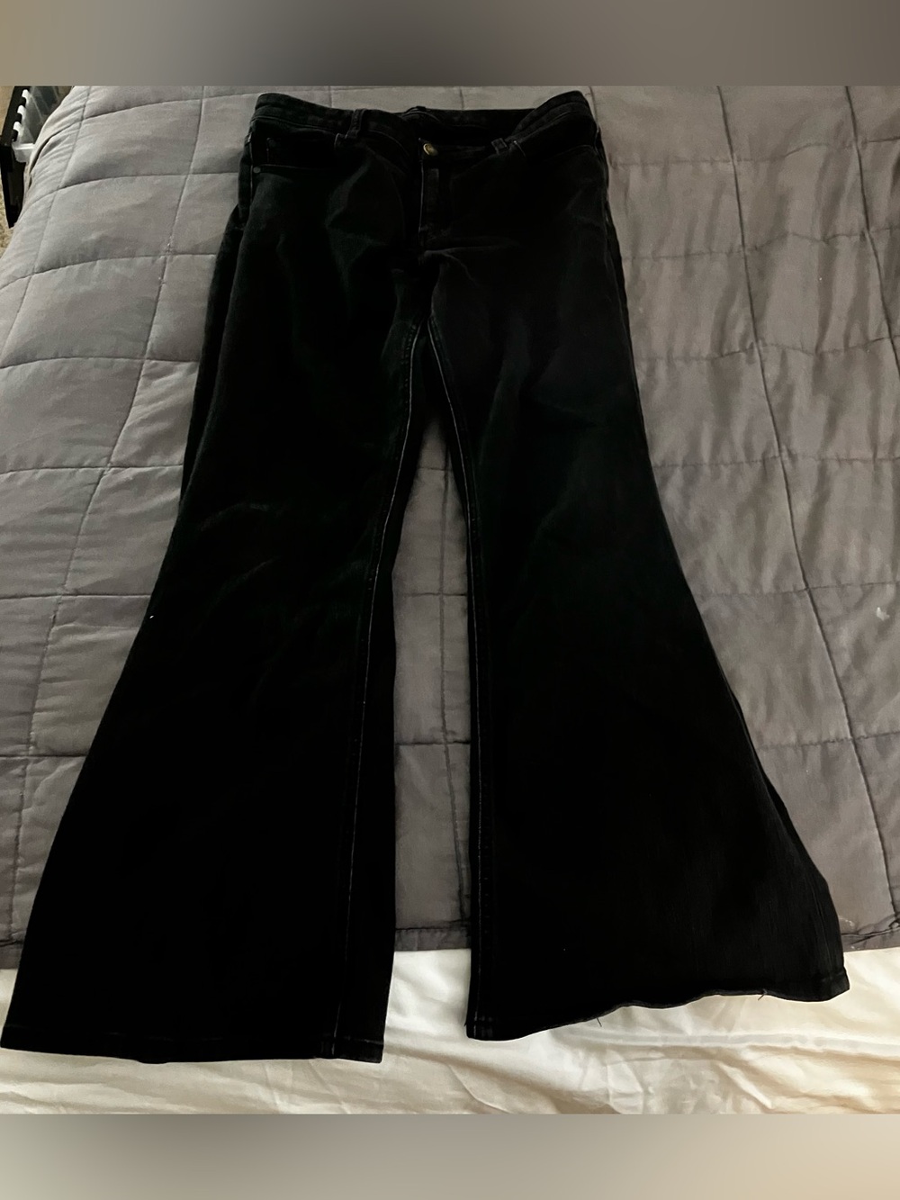 Quince Luna Stretch Flare Jeans Black Size 29 Organic Cotton Blend High Rise